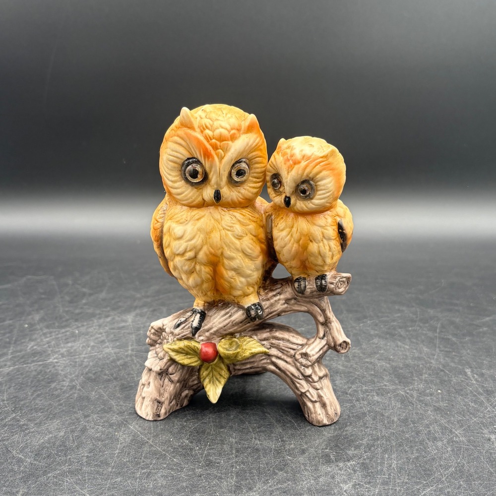 Unbranded Owl Figurine Home Decor OS Orange Excellent Vintage Ceramic Pair